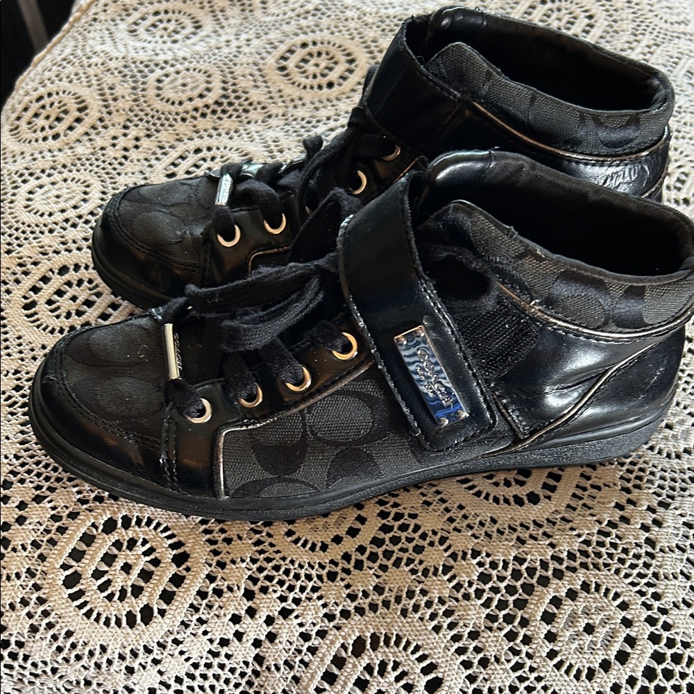 Coach Black Sneakers with Silver Logo - Picture 3 of 8